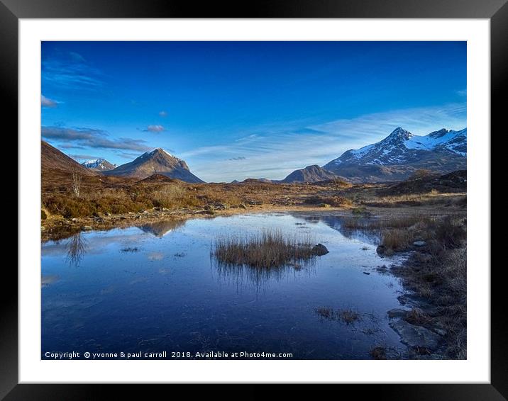 The Cuillins, Isle of Skye at Sligachan Framed Mounted Print by yvonne & paul carroll