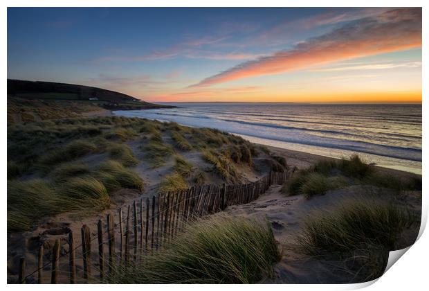 Croyde Bay sunset Print by Dave Wilkinson North Devon Ph