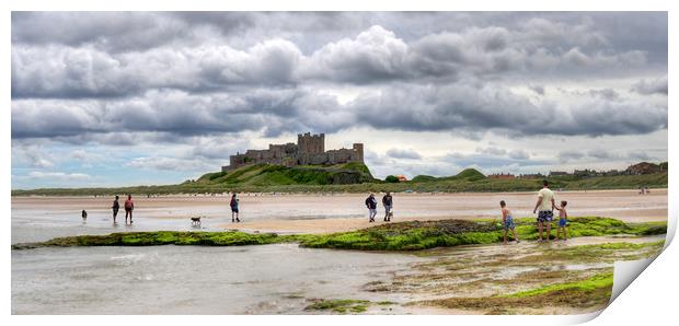 Storm clouds over Bamburgh Castle - Panororama Print by Philip Brown