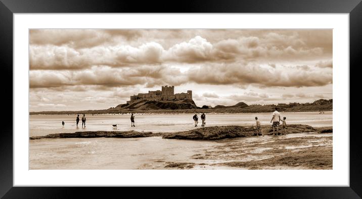 Storm clouds building over Castle - Panorama Framed Mounted Print by Philip Brown