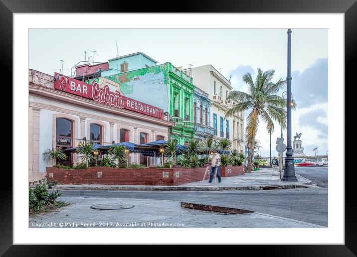 Havana Cuba Waterfront Framed Mounted Print by Philip Pound