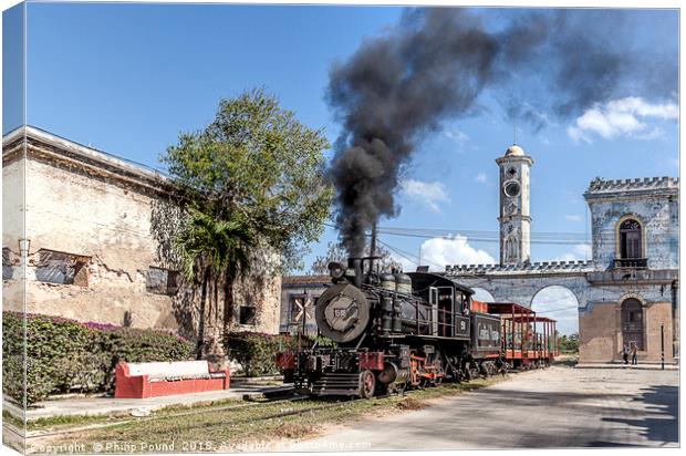 Cuba Steam Locomotive Canvas Print by Philip Pound