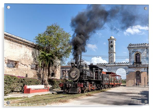 Cuba Steam Locomotive Acrylic by Philip Pound