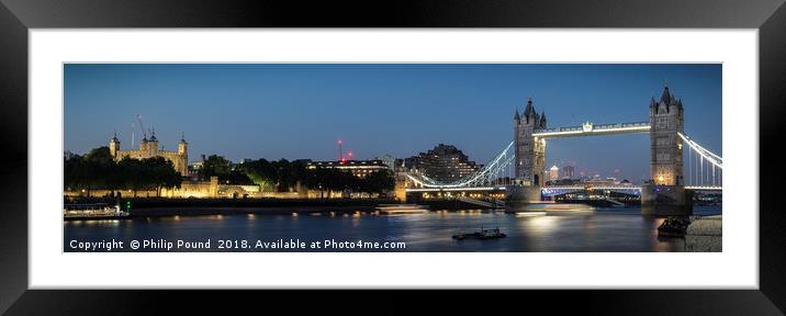 London at night Framed Mounted Print by Philip Pound