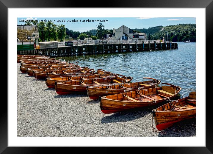 Rowing boats on Windermere Framed Mounted Print by Frank Irwin