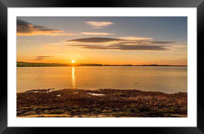 Photo's of Northumberland - Budle Bay Sunset Framed Mounted Print by Naylor's Photography