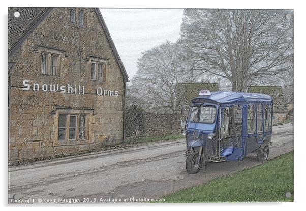 The Cotswold Tuk Tuk At Snowshill Acrylic by Kevin Maughan