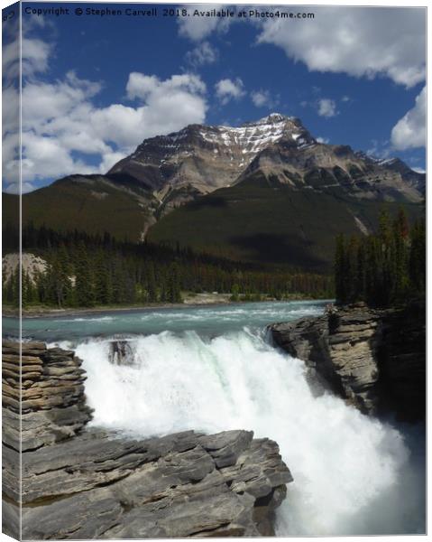Athabasca Waterfalls, Jasper National Park, Canada Canvas Print by Stephen Carvell