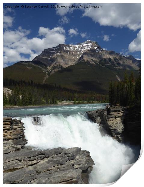 Athabasca Waterfalls, Jasper National Park, Canada Print by Stephen Carvell