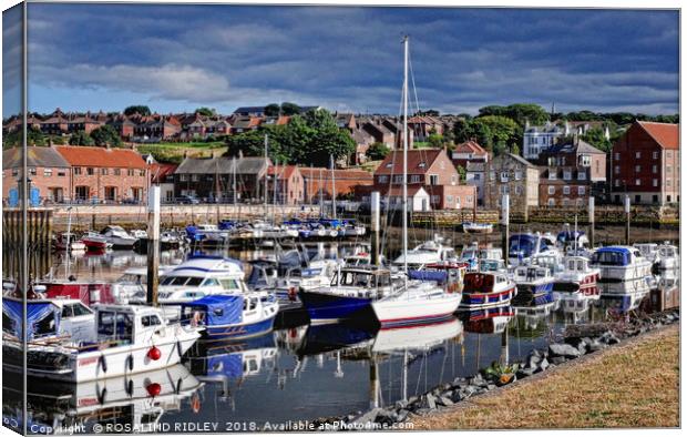 "Whitby Marina Reflections 3" Canvas Print by ROS RIDLEY