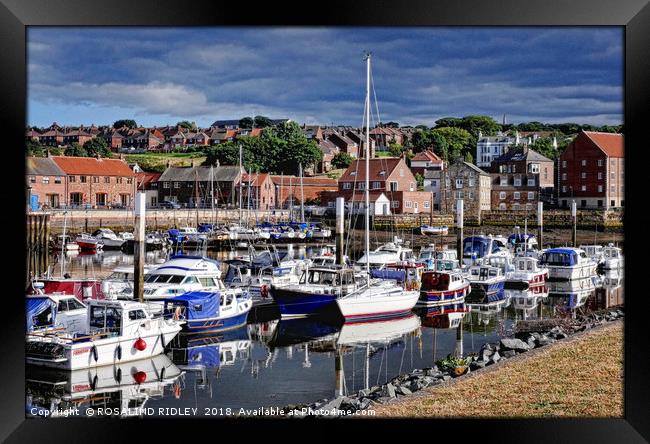 "Whitby Marina Reflections 3" Framed Print by ROS RIDLEY