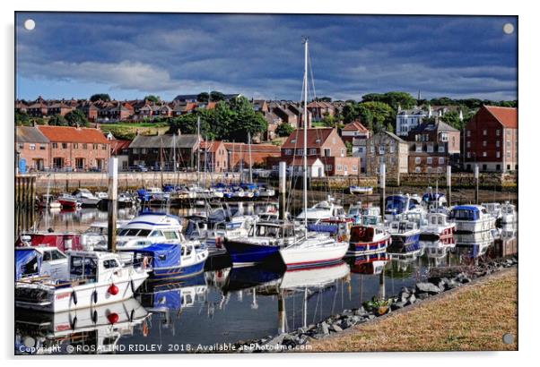 "Whitby Marina Reflections 3" Acrylic by ROS RIDLEY