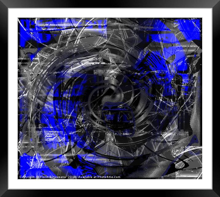 Blue White Arising  Framed Mounted Print by Florin Birjoveanu