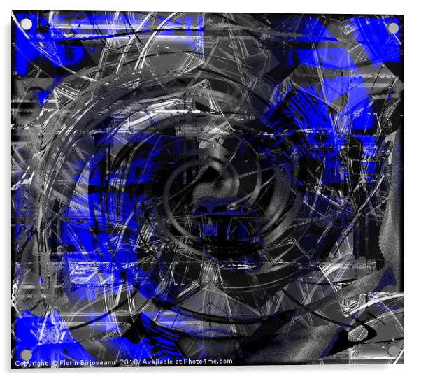 Blue White Arising  Acrylic by Florin Birjoveanu