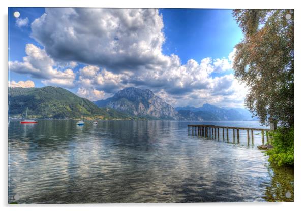 Traunsee Lake Altmunster Austria  Acrylic by David Pyatt