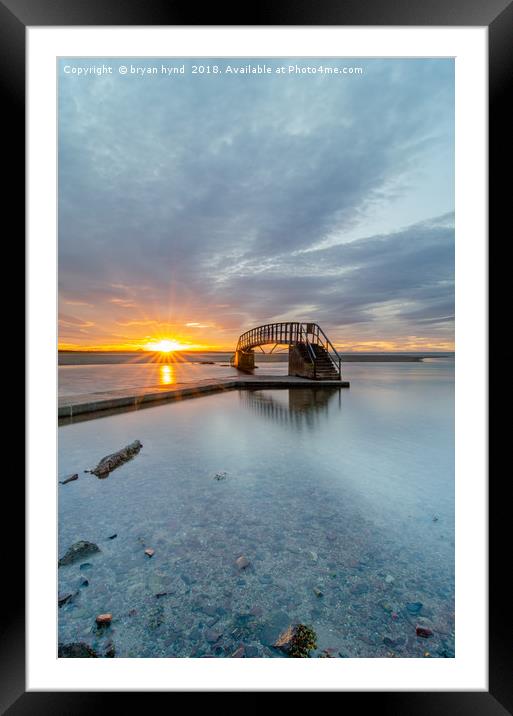Belhaven Bridge Sunset Framed Mounted Print by bryan hynd