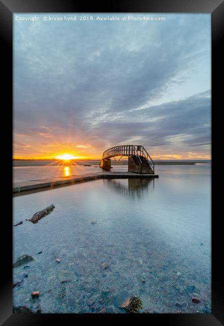 Belhaven Bridge Sunset Framed Print by bryan hynd