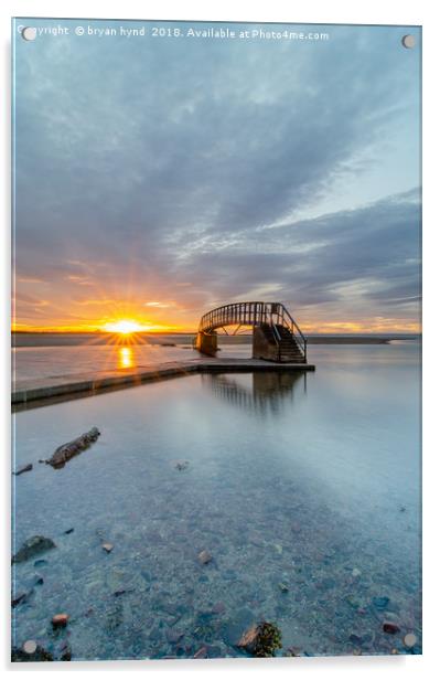 Belhaven Bridge Sunset Acrylic by bryan hynd