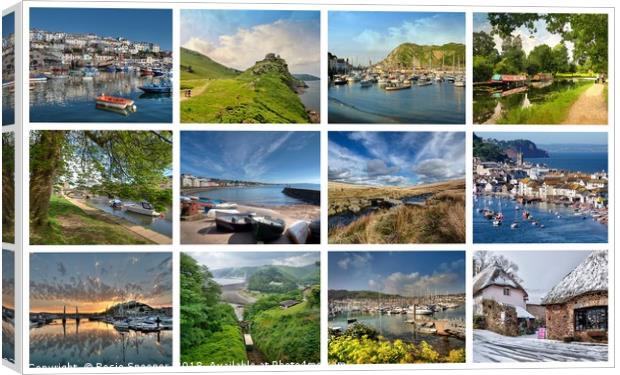 A collage of twelve beautiful photos around Devon Canvas Print by Rosie Spooner