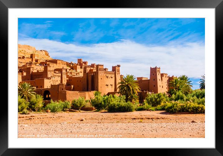 Village Ksar Ait Benhaddou, Morocco Framed Mounted Print by Samuel Sequeira