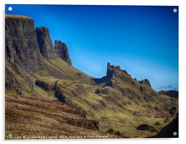 The Quirang walk, Isle of Skye Acrylic by yvonne & paul carroll