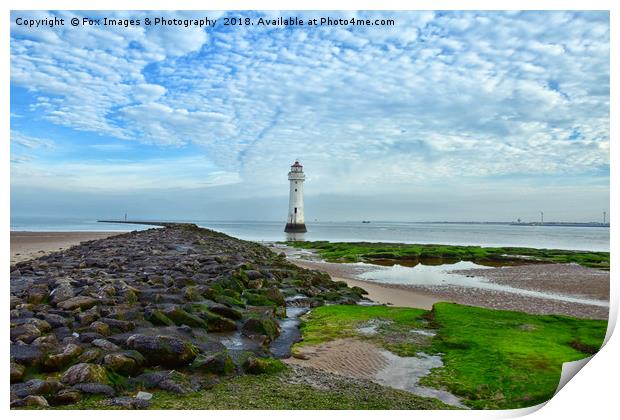 New brighton lighthouse Print by Derrick Fox Lomax