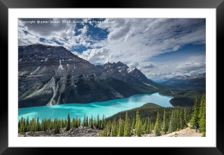 Peyto Lake  Framed Mounted Print by Peter Lennon