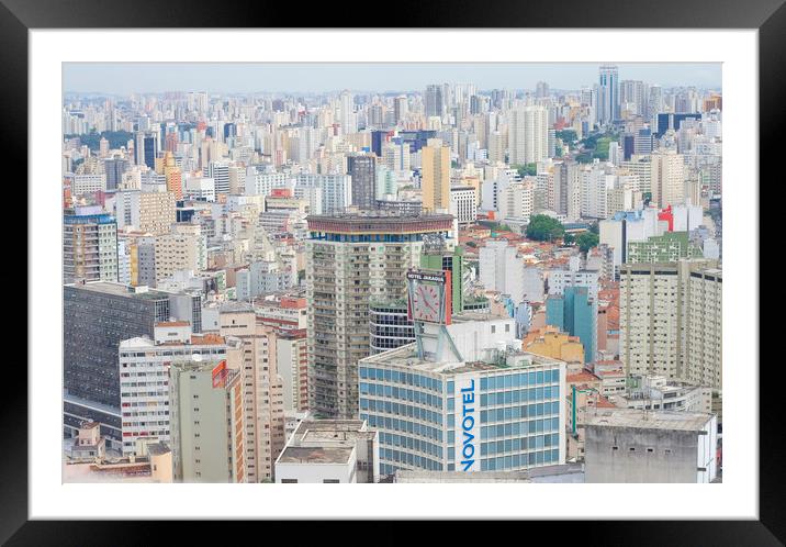 Sao Paulo Skyline Framed Mounted Print by Thamyris Salgueiro