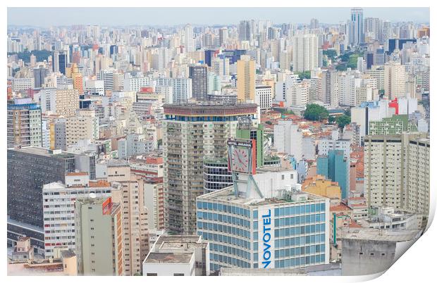 Sao Paulo Skyline Print by Thamyris Salgueiro