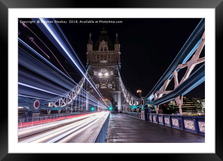 Tower Bridge Light-speed #1 Framed Mounted Print by Stephen Stookey