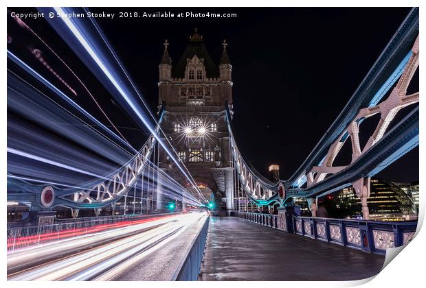 Tower Bridge Light-speed #1 Print by Stephen Stookey