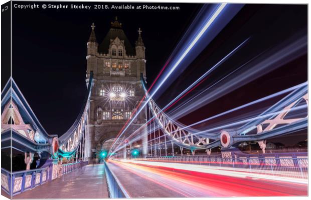 Tower Bridge Light-speed #2 Canvas Print by Stephen Stookey