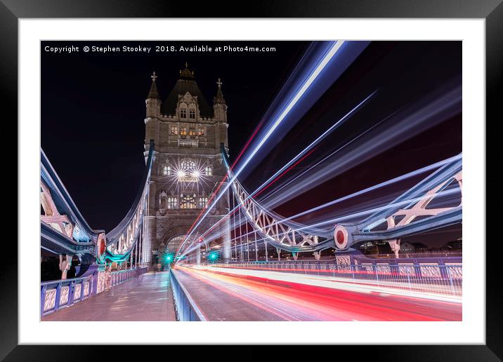 Tower Bridge Light-speed #2 Framed Mounted Print by Stephen Stookey