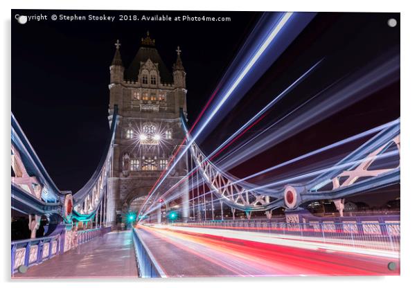 Tower Bridge Light-speed #2 Acrylic by Stephen Stookey