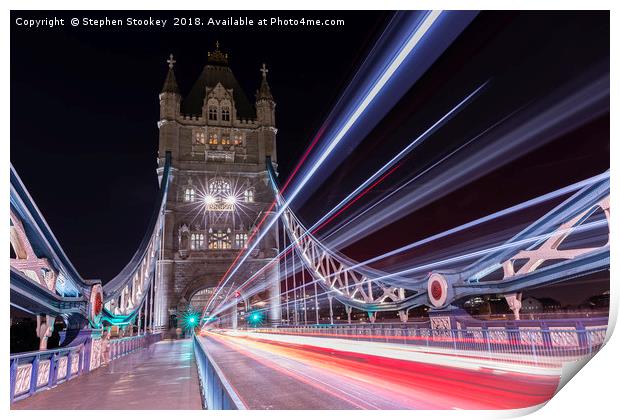 Tower Bridge Light-speed #2 Print by Stephen Stookey