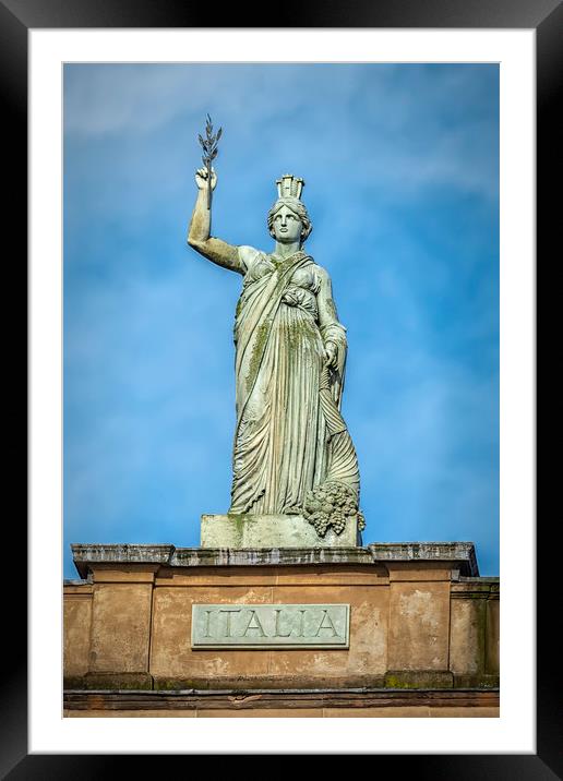 Glasgow Italia Statue Framed Mounted Print by Antony McAulay