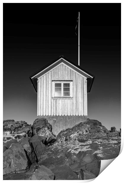 Torekov Beach Hut Facade Print by Antony McAulay