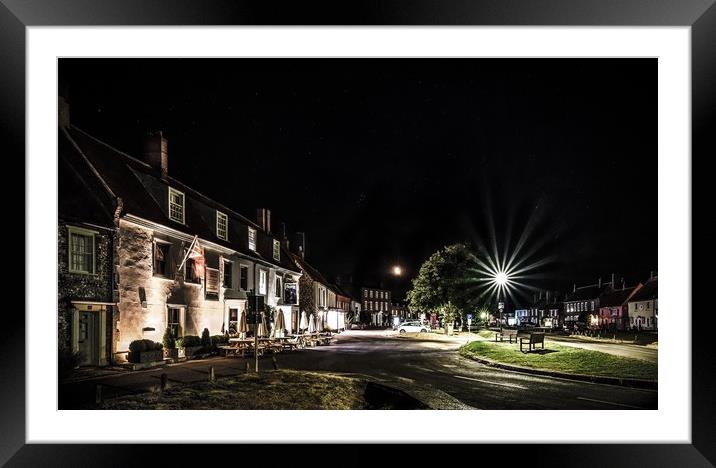 Night time at Burnham Market in Norfolk Framed Mounted Print by Gary Pearson