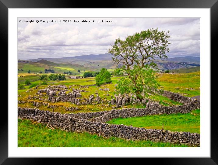 Yorkshire Dales countryside in Malhamdale Framed Mounted Print by Martyn Arnold