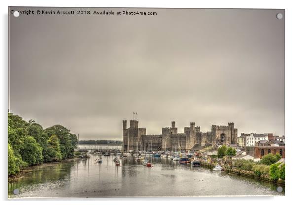 Caernarfon Castle Acrylic by Kevin Arscott