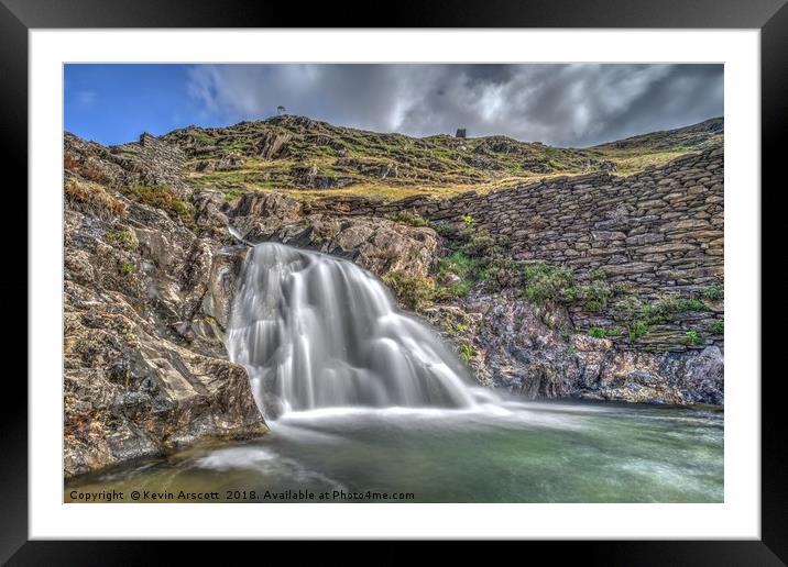 Snowdon Waterfall, Wales Framed Mounted Print by Kevin Arscott