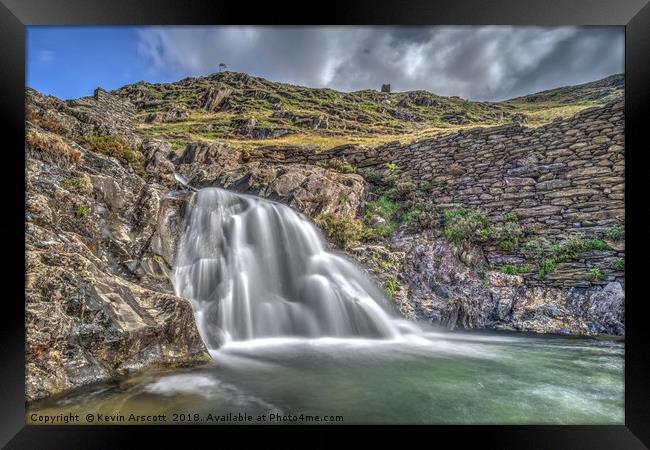 Snowdon Waterfall, Wales Framed Print by Kevin Arscott