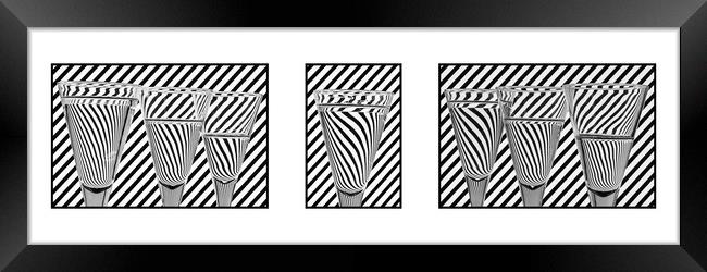 Cocktail Fun Triptych White Framed Print by Steve Purnell