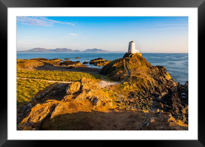 Twr Mawr lighthouse Llanddwyn Island Anglesey Wale Framed Mounted Print by Michael Brookes