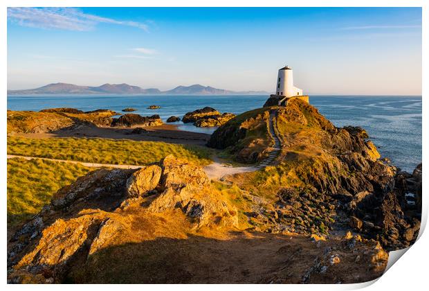 Twr Mawr lighthouse Llanddwyn Island Anglesey Wale Print by Michael Brookes