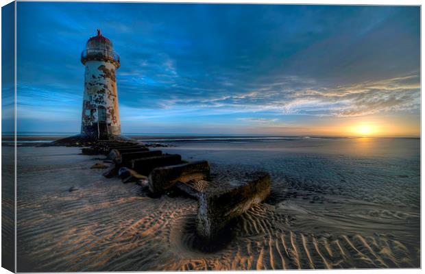 Talacre Sunrise Canvas Print by Peter Anthony Rollings