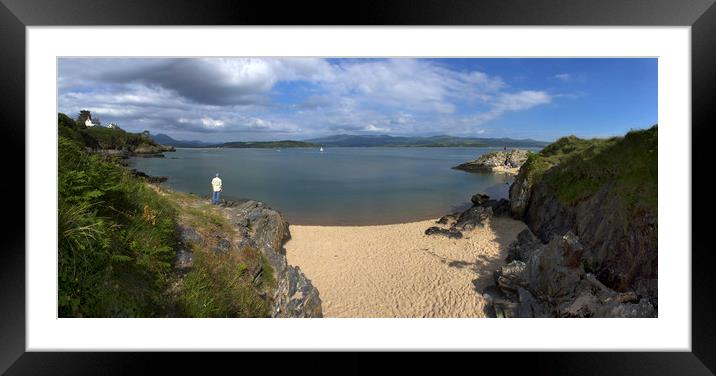 Beach looking towards Borth -y-Gest in North Wales Framed Mounted Print by Philip Brown