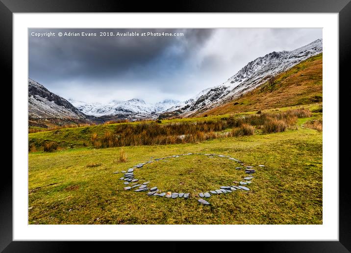 Nant Ffrancon Pass Snowdonia Framed Mounted Print by Adrian Evans
