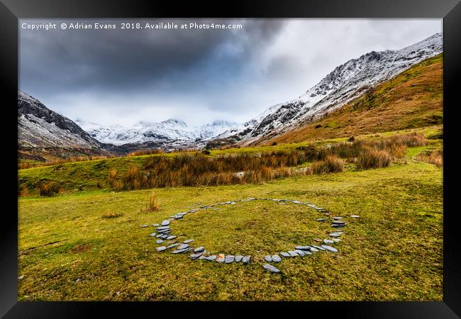 Nant Ffrancon Pass Snowdonia Framed Print by Adrian Evans