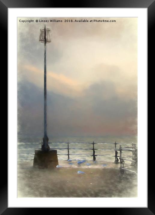Swanage Jetty Sunrise Framed Mounted Print by Linsey Williams